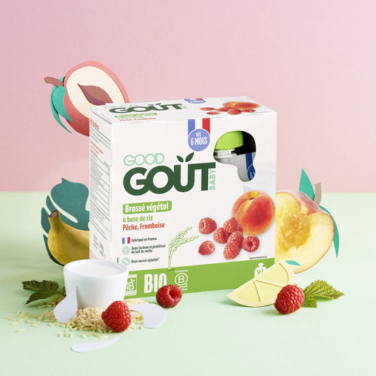 Good Gout Brassé végétal riz pêche framboise x4