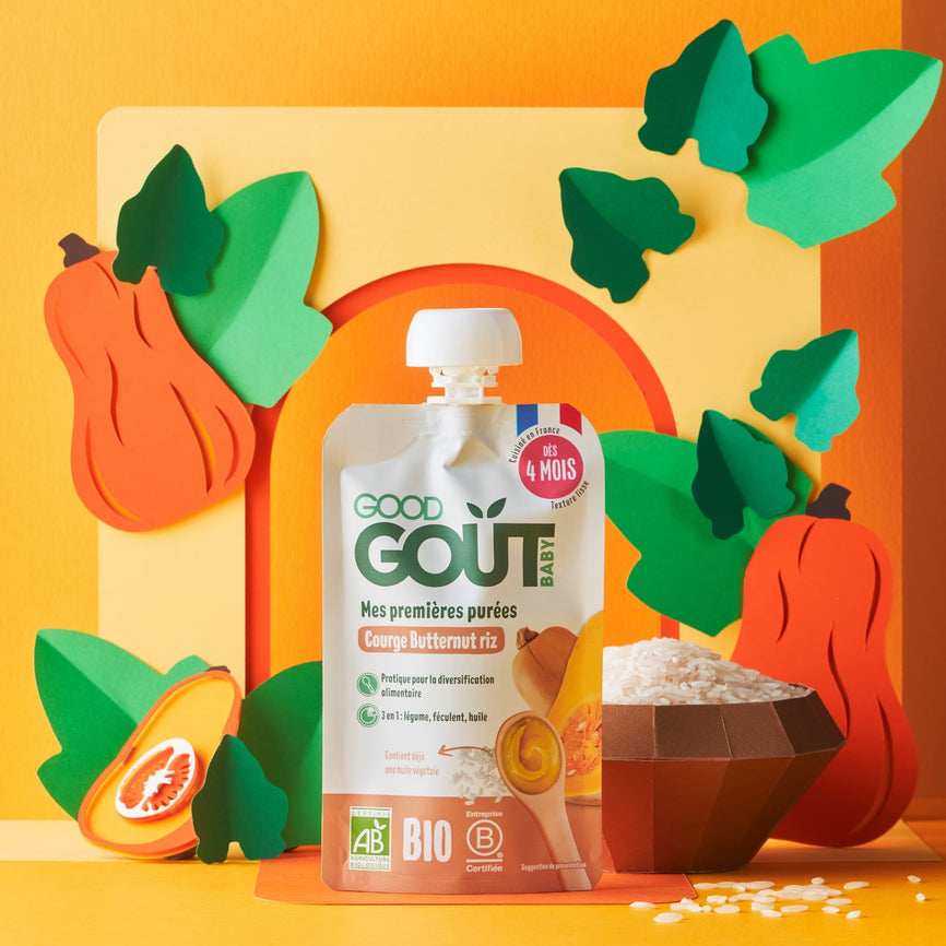 Good Gout Mes premières purées courge butternut riz