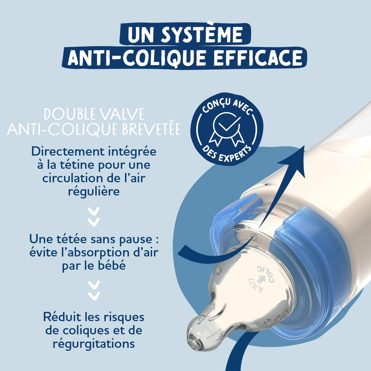 Dodie Biberon VERRE Tétine Ronde Anti-Colique 270mL - Débit 2 - OISEAUX