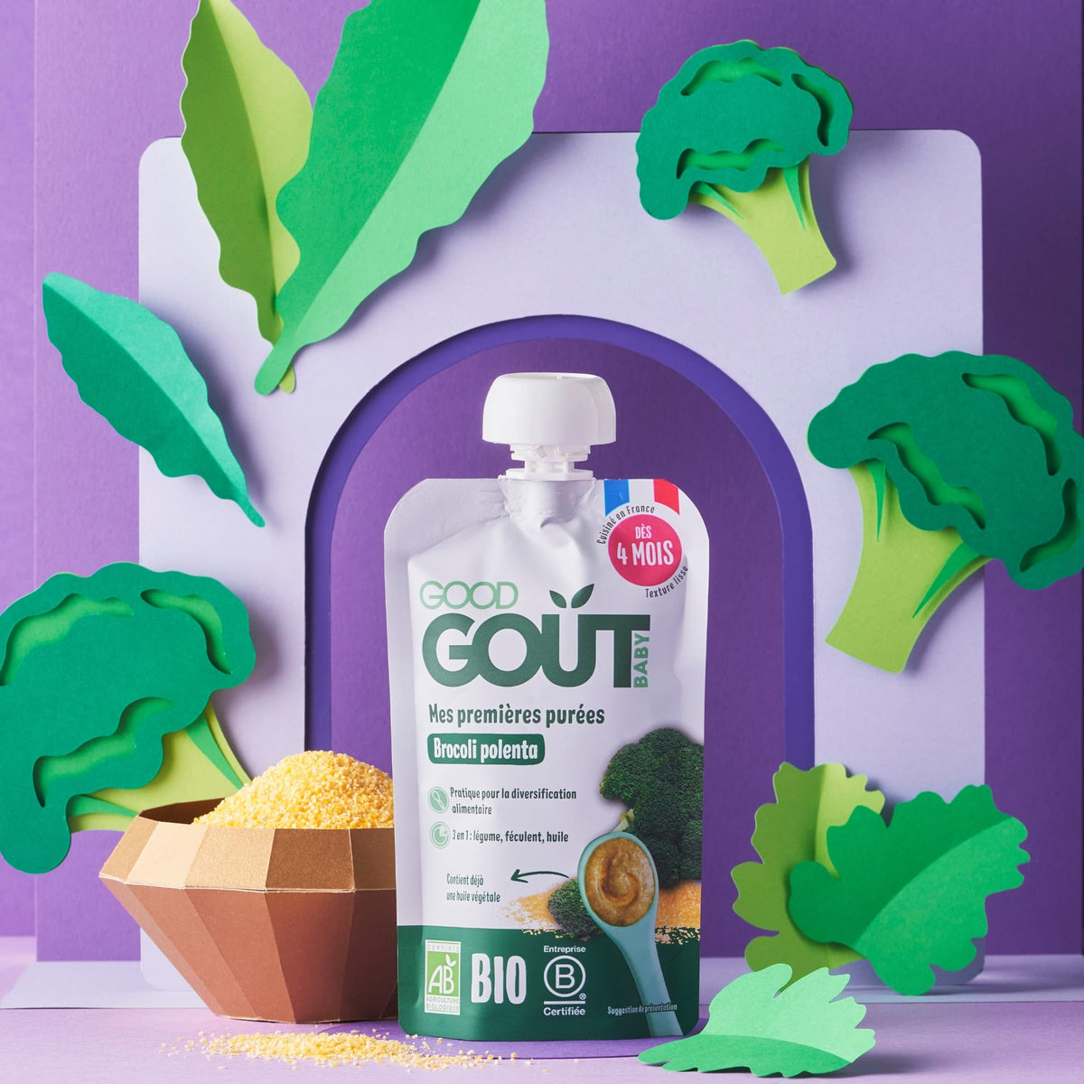 Good Gout Mes premières purées brocoli polenta