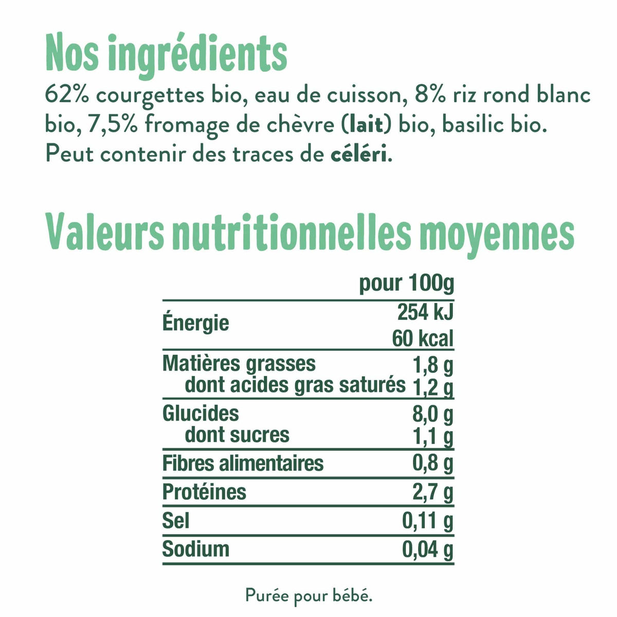 Good Gout Ma semaine plats 6-8 mois végé
