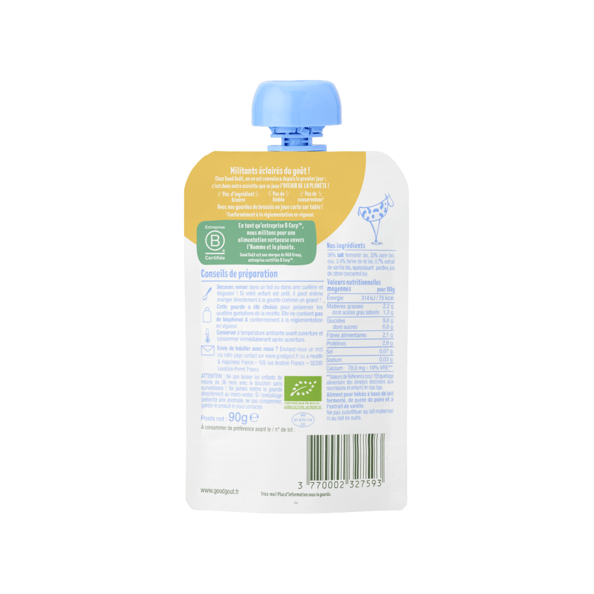 Good Gout Brassé au lait de vache poire vanille